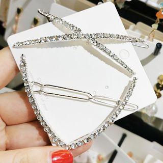 Rhinestone Hair Clip Set - As Shown In Figure - One Size