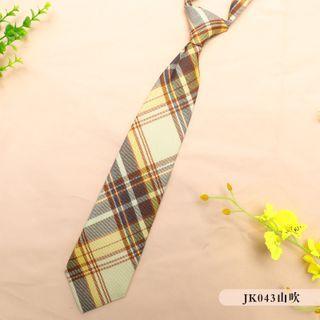 Plaid Neck Tie Jk043 - Yellow - One Size