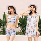 Set: Pineapple Print Bikini + Tank Top