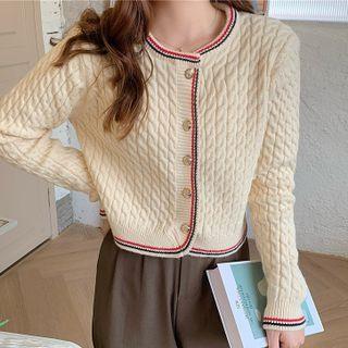 Round-neck Single Breasted Cropped Cardigan