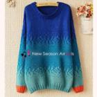 Round-neck Gradient Sweater