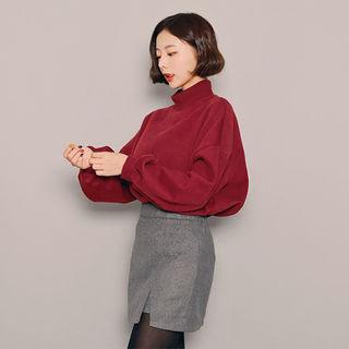 Mock-neck Fleece-lined Pullover
