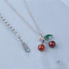 925 Sterling Silver Cherry Necklace X118 - Silver - One Size
