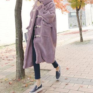 Hooded Sherpa-fleece Duffle Coat