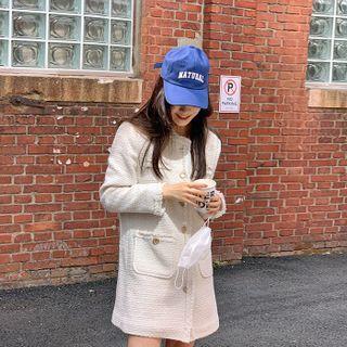 Button-through Tweed Coatdress