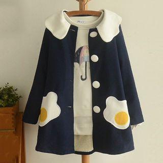 Egg Print Knit Coat
