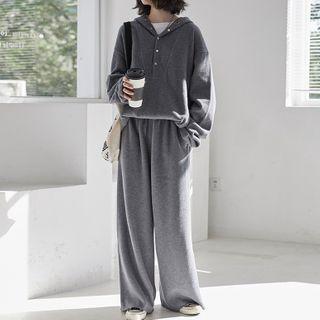 Set: Hoodie + Sweatpants Set Of 2 - Hoodie & Sweatpants - Dark Gray - One Size