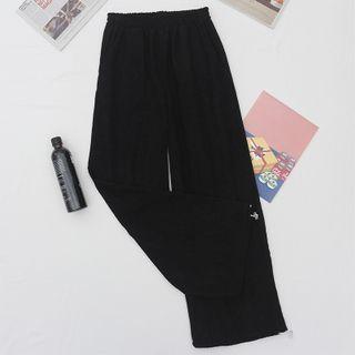 Corduroy Drawstring-cuff Pants Black - One Size
