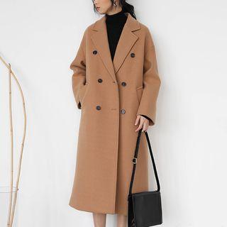 Double-breasted Coat With Tie Belt