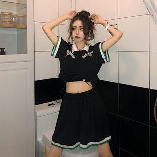 Embroidered Short-sleeve Polo Shirt / Shorts