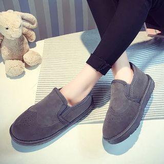 Fleece-lined Brogue Snow Boots