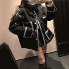 Stand-collar Loose-fit Fleece Jacket