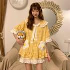 Short-sleeve Plaid Top / Skirt / Dress / Set