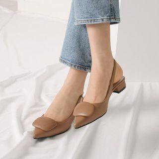 Button-accent Slingback Flats