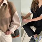Dip-back Oversize Knit Vest