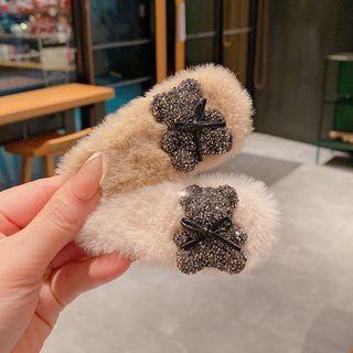 Bear Rhinestone Chenille Hair Clip