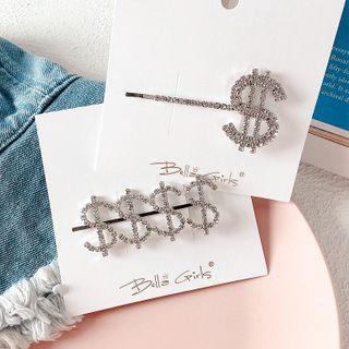 Rhinestone Dollor Sign Hair Clip