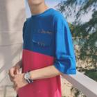 Short-sleeve Hoop-accent Panel T-shirt