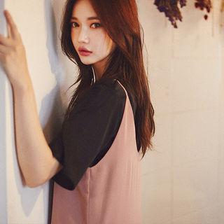 Round-neck Short-sleeve Chiffon Top