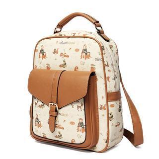 Faux-leather Print Backpack
