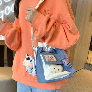 Drawstring Buckled Bucket Bag