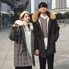 Couple Matching Hooded Plaid Coat