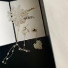 Set: Faux Pearl Heart Drop Earring + Stud Earring With Hair Clip 1 Pair - Asymmetric - Gold - One Size