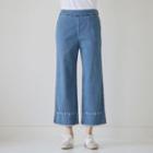 Fringe-hem Wide Jeans