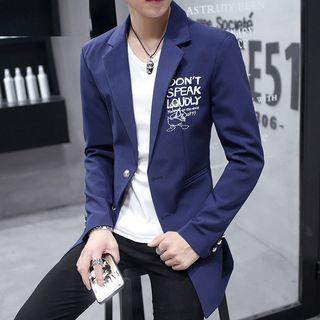 Lettering Slim-fit Blazer