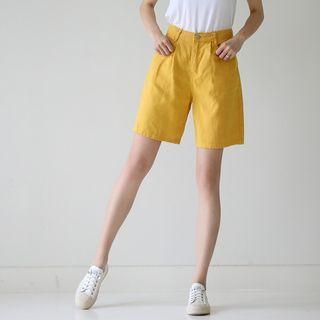 Ramie Blend Color Shorts