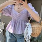 Short-sleeve Textured Flowy Top