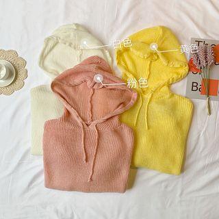 Color Trim Knit Hoodie
