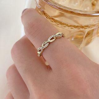 Rhinestone Linked Hoop Ring As Shown In Figure - One Size