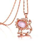 Plated Rose Gold Twelve Horoscope Leo Pendant With White Cubic Zircon And Necklace