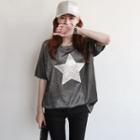 Star Print Glitter T-shirt