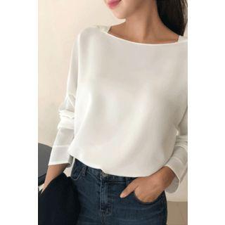 Square-neck Crepe Blouse
