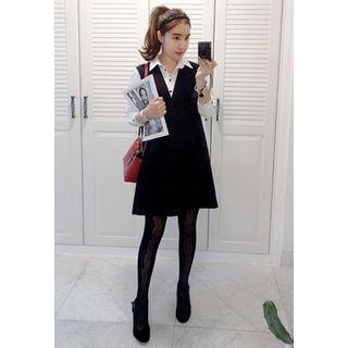 Inset Shirt V-neck Dress