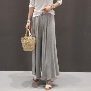 Band-waist Wide-leg Flared Pants