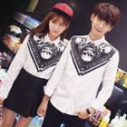 Couple Matching Skull Chevron Long-sleeve Shirt