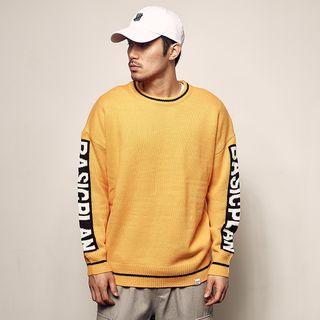 Couple Matching Letter Print Loose Sweater