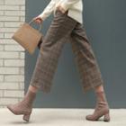 Plaid Wool Blend Wide-leg Dress Pants