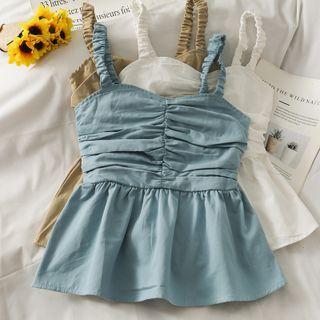 Slim-fit Ruched Peplum Top
