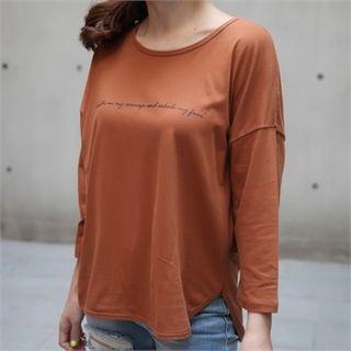 Drop-shoulder Logo Print T-shirt
