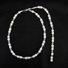 Faux Pearl Fringed Choker White - One Size