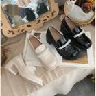 Faux Pearl Chunky-heel Loafers
