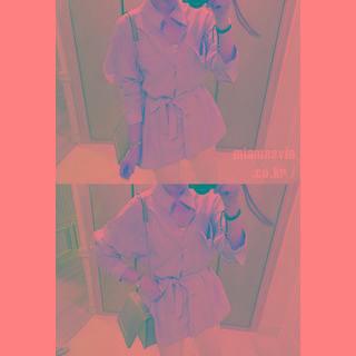 Mandarin-collar Chiffon Blouse With Sash