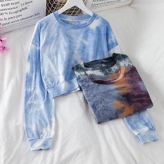 Tie-dye Long-sleeve Crop Pullover - 3 Colors