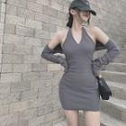 Halter Mini Sheath Dress / Shrug