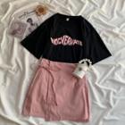 Lettering Shirt / Plain Skirt ( Various Designs )