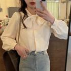 Bow-accent Blouse Off-white - One Size